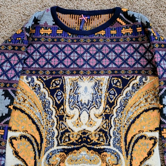 Rich Color Long Sleeve Knitted Dress Made in Spain Size M - Picture 4 of 14